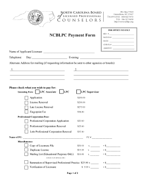 NCBLPC Payment Form
