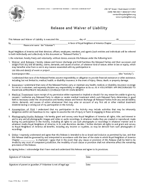 Release and Waiver of Liability
