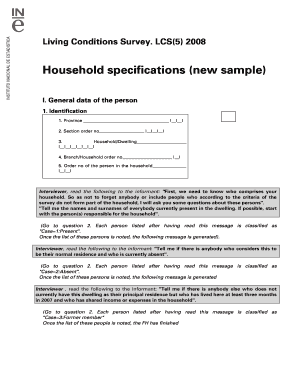 Living Conditions Survey LCS(5) 2008