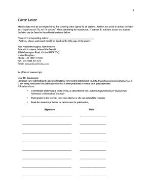 Cover Letter for Manuscript Submission