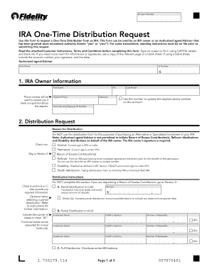 IRA One-Time Distribution Request Form