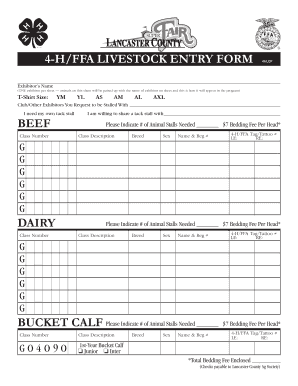 4-H/FFA Livestock Entry Form