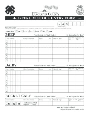 4-H/FFA Livestock Entry Form
