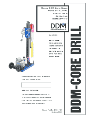 Model DDM-Core Drill - Dixie Diamond Manufacturing, Inc.