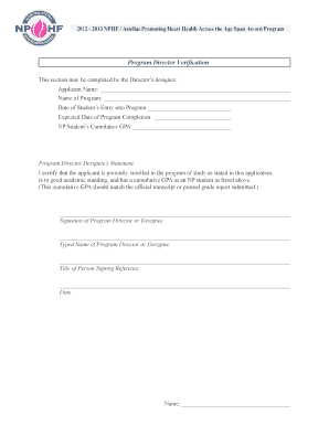 Program Director Verification Form