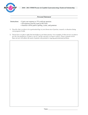 2010 Personal Statement P& - nphealthcarefoundation