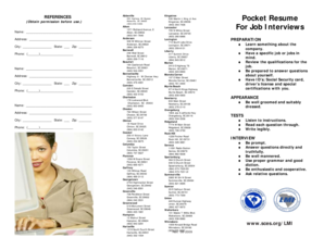 South Carolina Pocket Resume