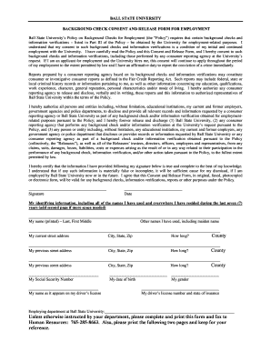 Ball State University Background Check Consent Form
