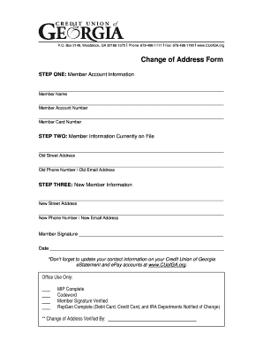 Change of Address Form