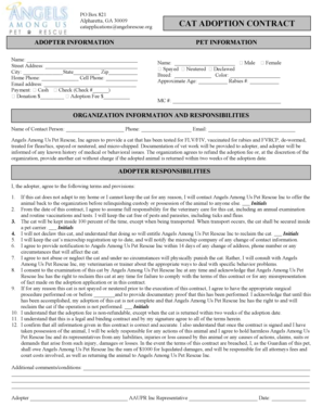 Cat Adoption Contract