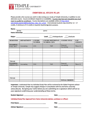 Individual Study Plan