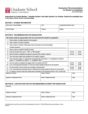 Graduation Recommendation Form