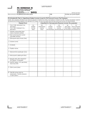 PA Schedule M Tax Form
