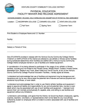 Ventura County Community College District Physical Education Facility Waiver