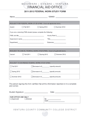 Federal Work-Study Form