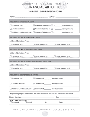 2011-2012 Loan Revision Form