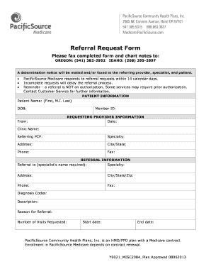 PacificSource Medicare Referral Request Form