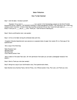 Salon Visitation Form