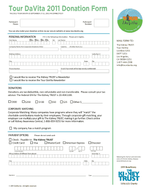2011 DaVita Donation Form