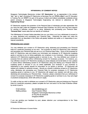 Withdrawal of Consent Notice