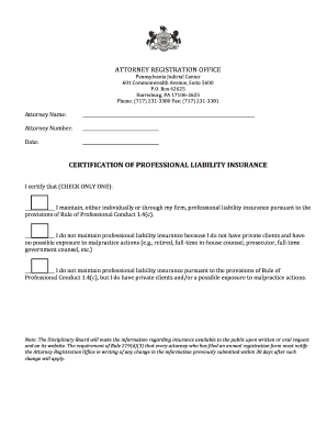 Pennsylvania Attorney Registration Form