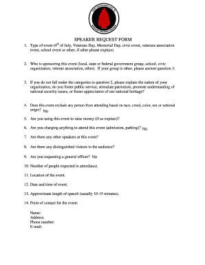 Speaker Request Form