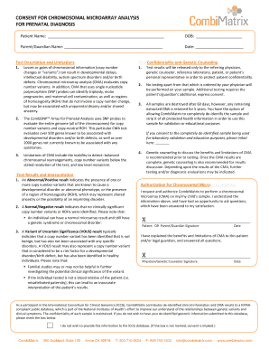 Consent for Chromosomal Microarray Analysis