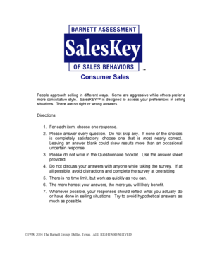 SalesKey Consumer Sales Assessment