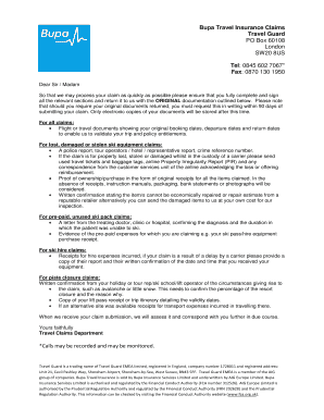 Bupa Travel Insurance Claim Form