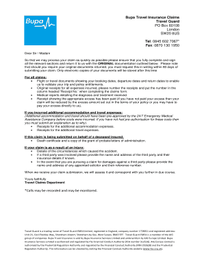 Bupa Travel Insurance Claim Form