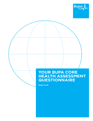 Bupa Core Health Assessment Questionnaire