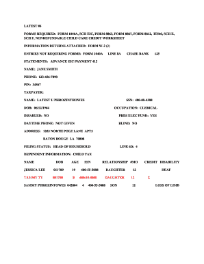 US Federal Form 1040A