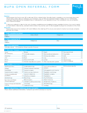 Bupa Open Referral Form