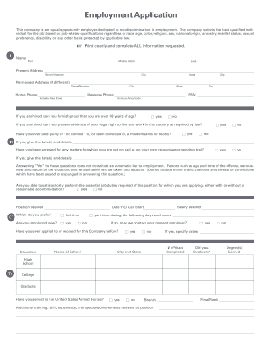 Employment Application Form