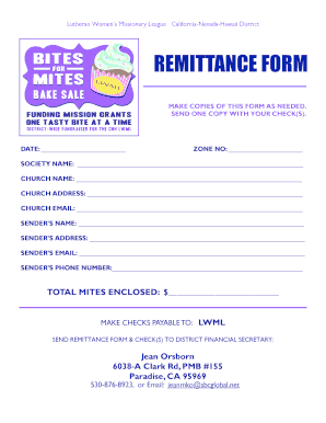 LWML Remittance Form
