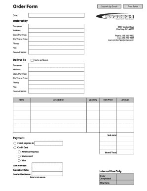 Order Form Template
