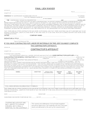 Final Lien Waiver
