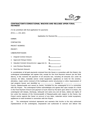 Contractor's Conditional Waiver and Release Upon Final Payment