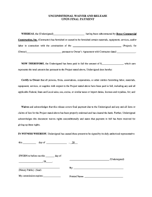 Unconditional Waiver and Release