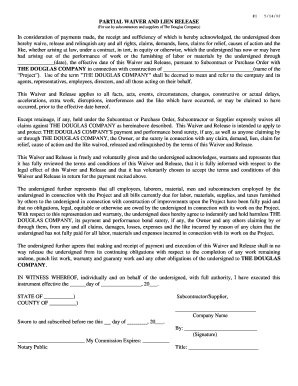 Partial Waiver and Lien Release