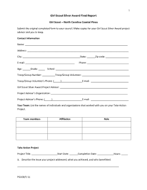 Girl Scout Silver Award Final Report