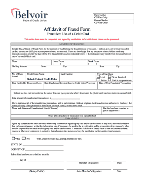 Affidavit of Fraud Form