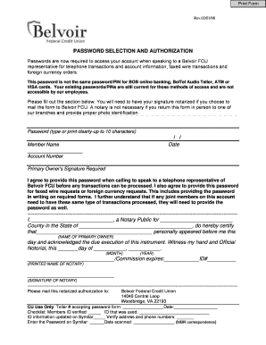 Password Authorization Form