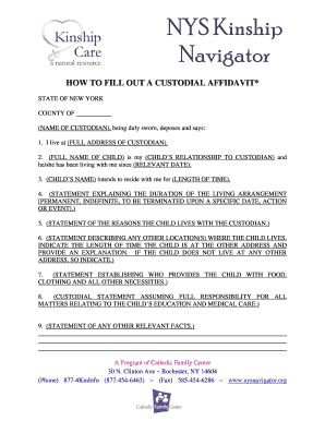 New York Custodial Affidavit Form