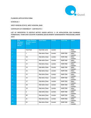 UK Planning Application Form