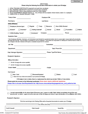 OHSU ID Badge Request Form