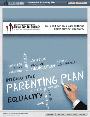 Not All Dads Are Deadbeats Parenting Plan Fill Online Printable