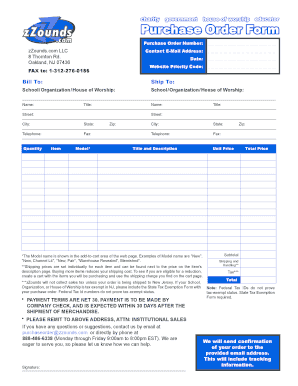 Purchase Order Form - zZounds.com