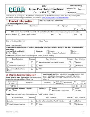 Retiree Plan Change Enrollment Form