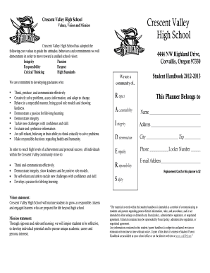 Crescent Valley High School Student Handbook